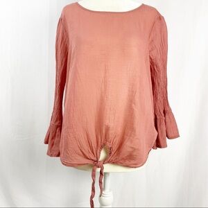 Express Sheer Quarter Sleeve Blouse 100% Cotton